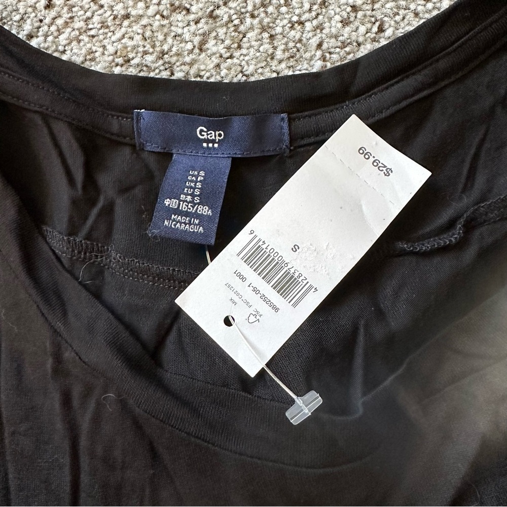 GAP S Black Silky Knit Long Sleeve Tee NWT R $29 - Picture 6 of 9